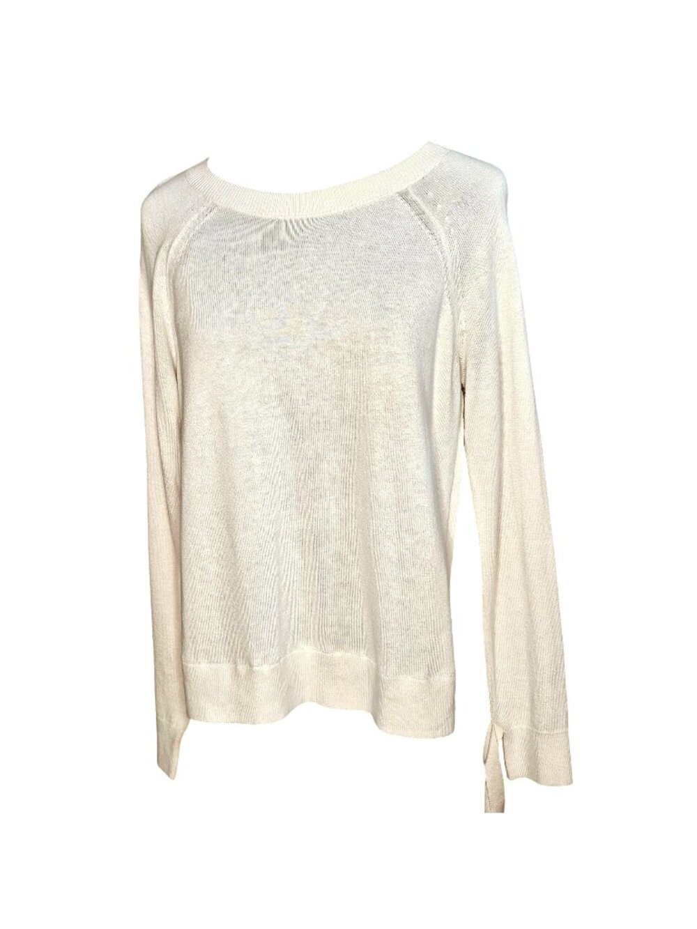 Woman's Loft cottagecore academia off white floral crew neck pullover sweater M